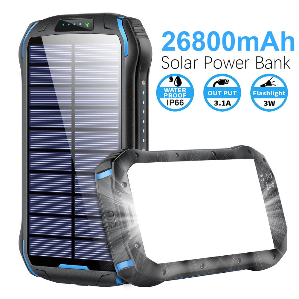 BraveMate Waterproof Solar Power Bank 26800Mah